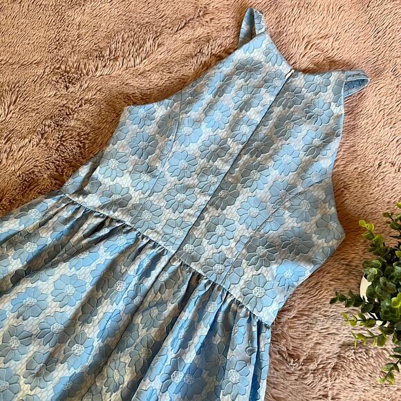 NWOT Wendy Bird Light Icy Blue Floral Formal Party Halter Dress Size: 6 - Picture 12 of 16